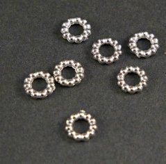 Silbere Perlenverzierungen - 25 Stück - Durchmesser 0,7 cm