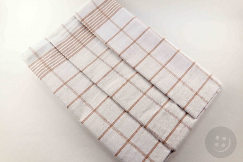 Set of tea towels 3 pieces - cubes - beige - size 50 cm x 70 cm