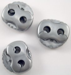 Plastic flat cord lock - silver - pulling hole diameter 0.5 cm