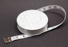 Tailor's tape measure 150 cm - with dots - gray
