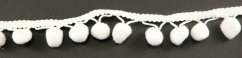 Pompoms (0.8 mm ribbon, total with a bambulka 2.8 cm) - white