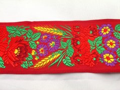 Krojová stuha - červená - šíře 7,0 cm