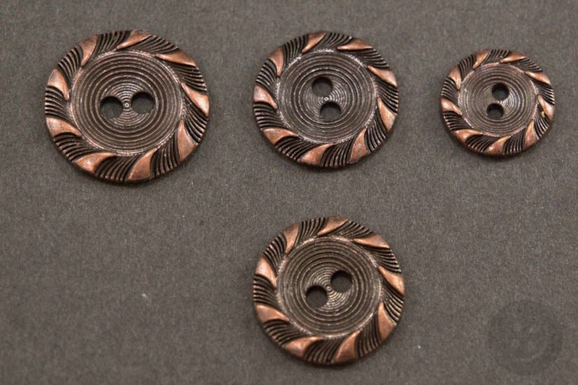 Metal button - old copper  - diameter 2,3 cm