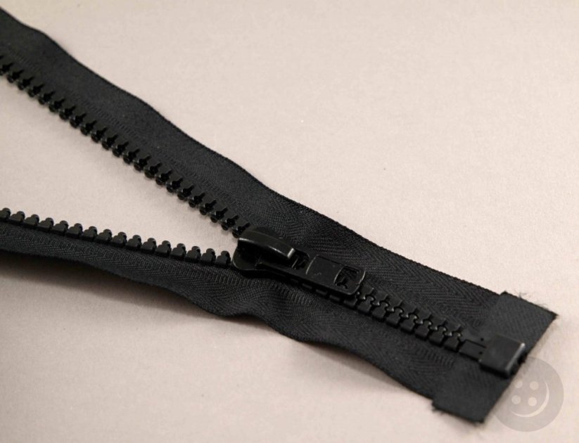 Plastic open-end zippers cubes - length 250 cm - black