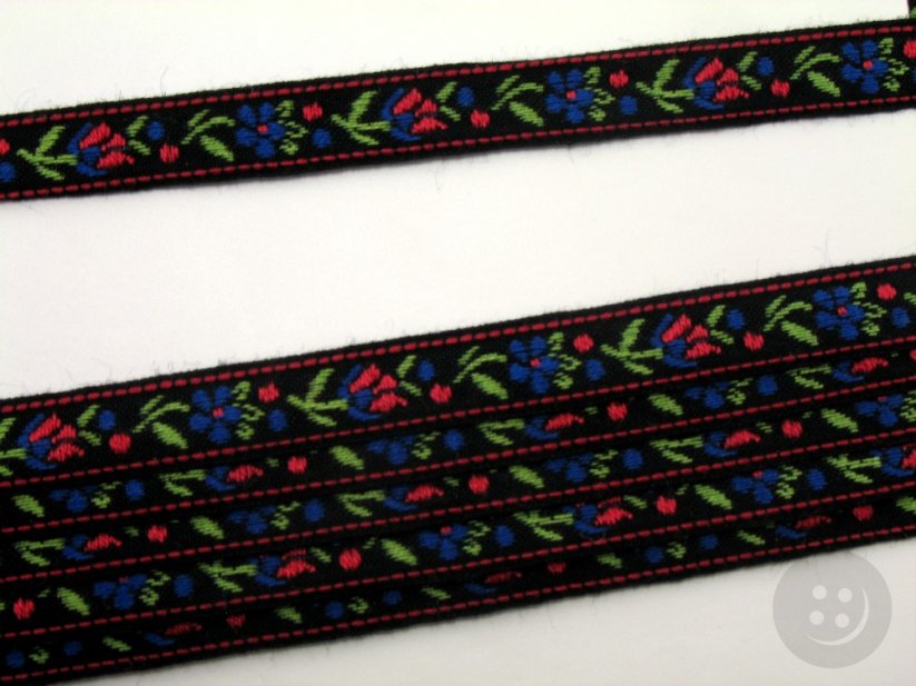 Festive ribbon - black - width 1 cm