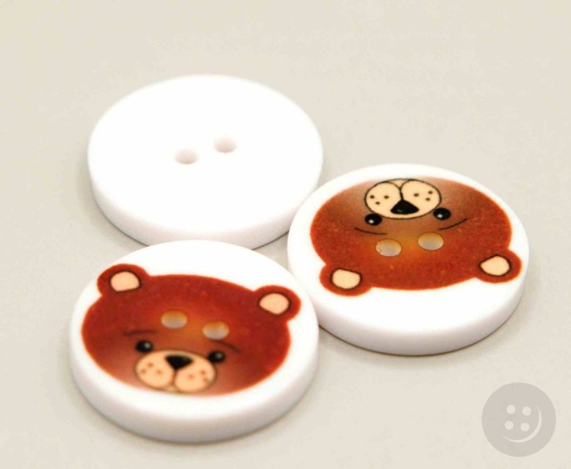 Children's button - teddy bear - diameter 1.5 cm