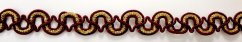 Metallic gimp braid trim - gold, burgundy - width 1,4 cm