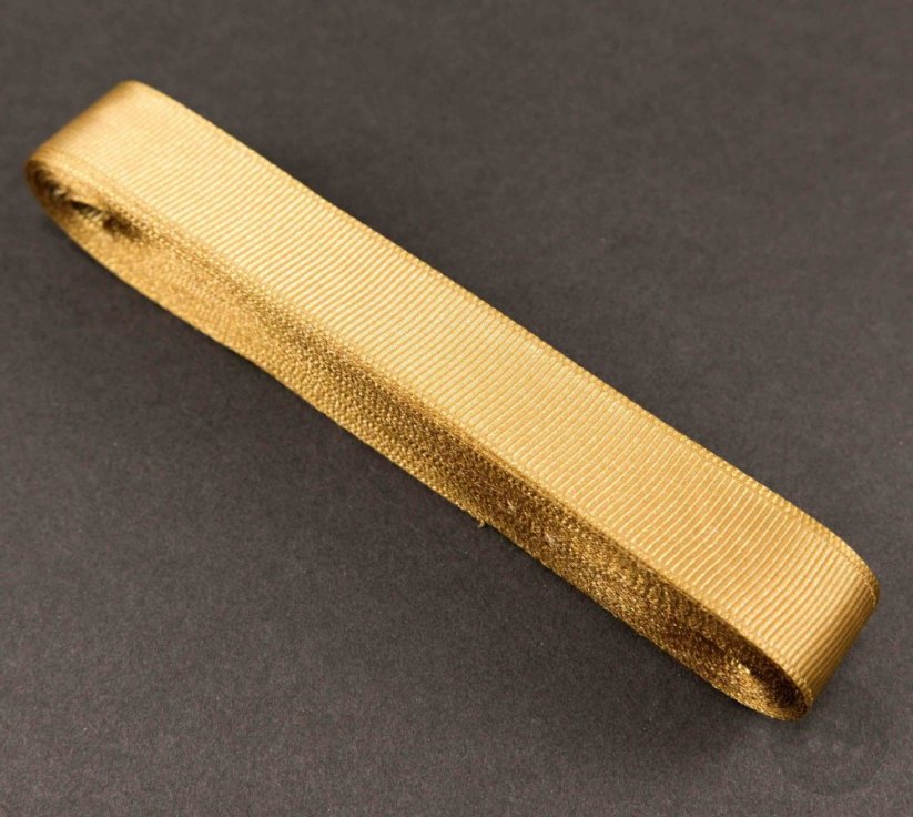 Luxusná saténová rypsová stuha - šírka 2 cm - zlatá
