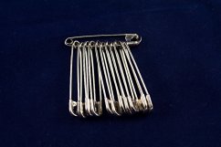 Silver safety pins - 12 pcs - diameters 0,7 cm x 4 cm