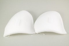 Obalené ramenní vycpávky - bílá - suchý zip - rozměr 10 cm x 14 cm x 1,4 cm
