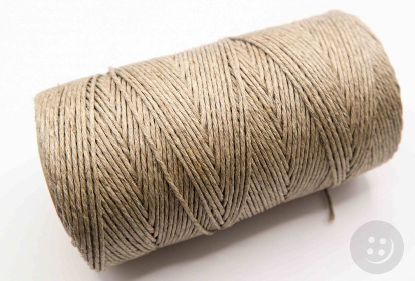 Linen thread - shoe string, cordage - dark red - coil 140 m - diameter 0.1 cm