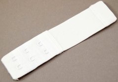 Insertable bra extender - white - length 11 cm - hook spacing 1,2 cm