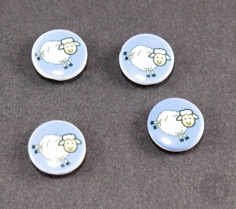 Dětský knoflík - ovečka - více barev - průměr 1,4 cm - Barevná varianta: smetanová