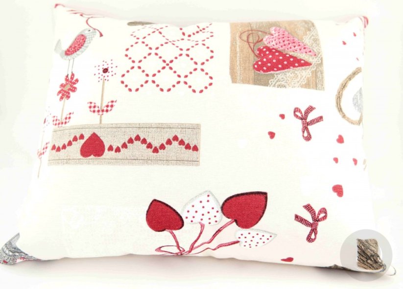 Herbal pillow for a peaceful sleep - hearts - size 35 cm x 28 cm