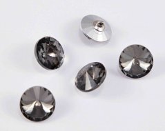 Luxuriöser Kristallknopf - dunkler Kristall - Durchmesser 1,4 cm