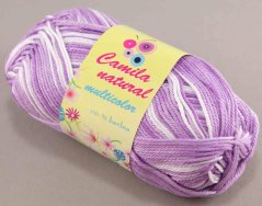Priadza Camila natural multicolor - fialovobiela - číslo farby 9133