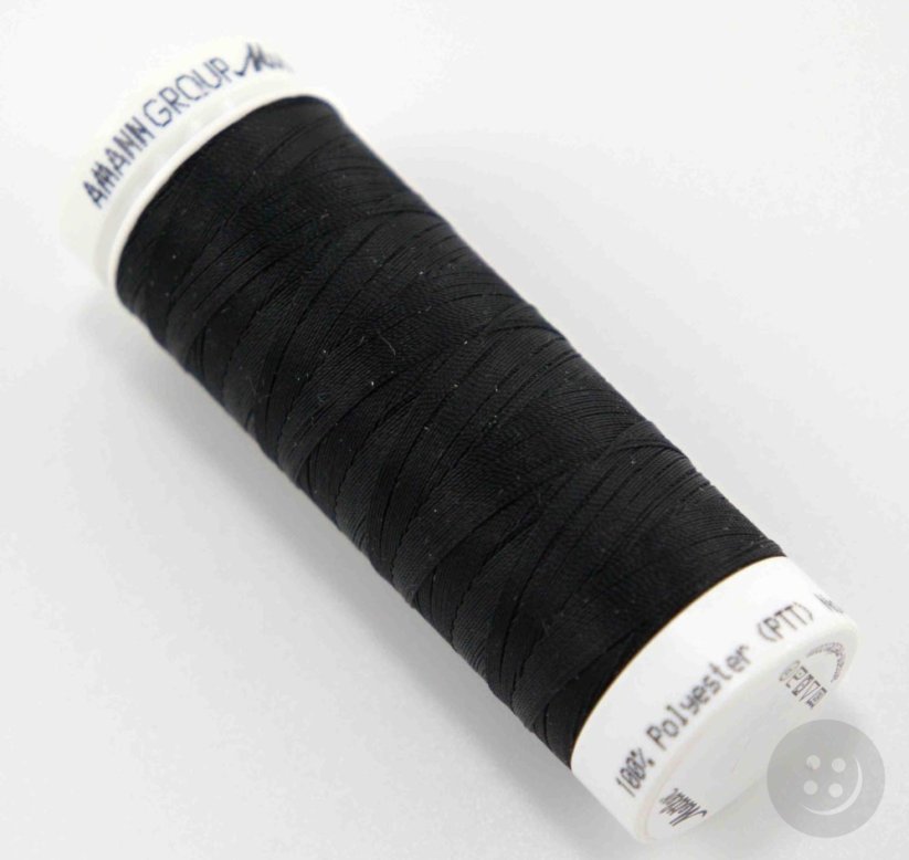 Extra elastic polyester thread - black - length 130 m