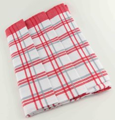 Sada utierok 3 kusy - kocky - červená - rozmer 50 cm x 70 cm