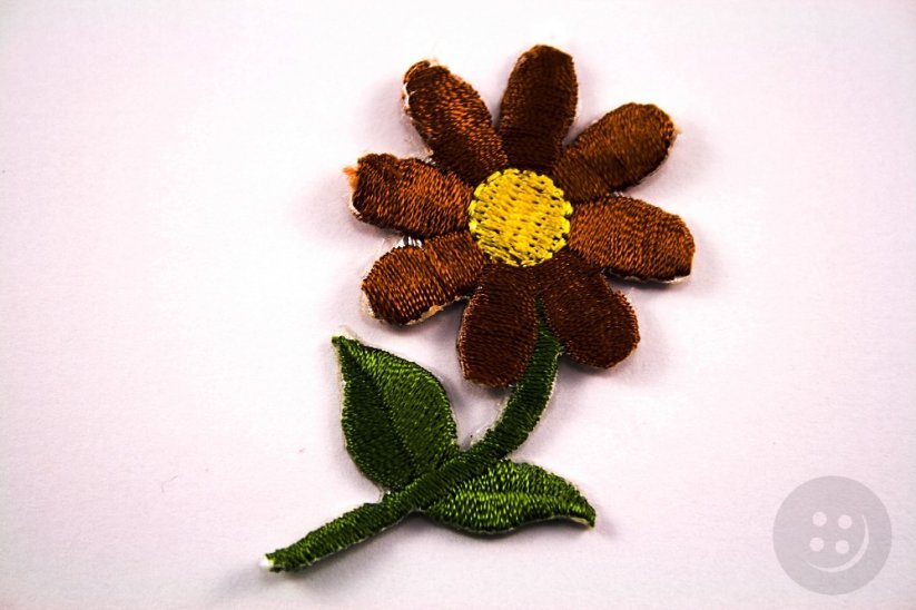 Patch zum Aufbügeln - Blume - Größe 3,5 cm x 5,4 cm