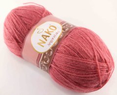 Priadza Angora luks - tmavá staroružová - 2574