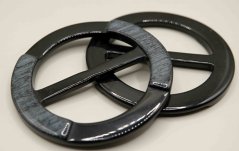 Gürtelclip aus Kunststoff - grau schwarz - Loch 5 cm