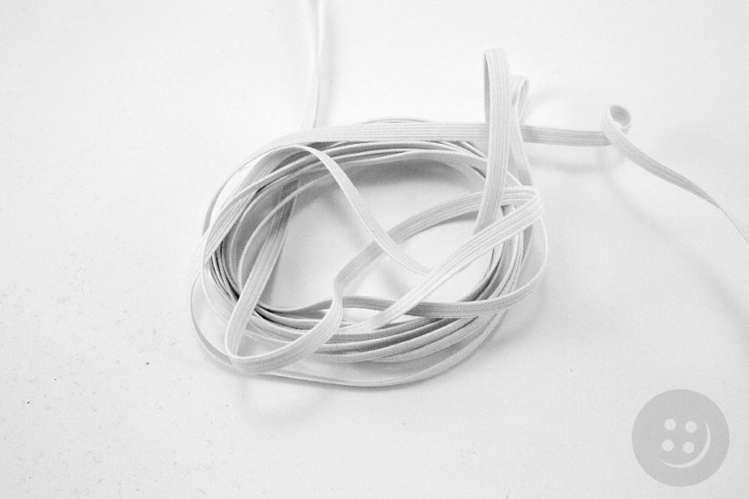 Flat elastics - white - width 0,26 cm