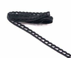 Häkelband - Baumwolle - Schwarz - Breite 1 cm