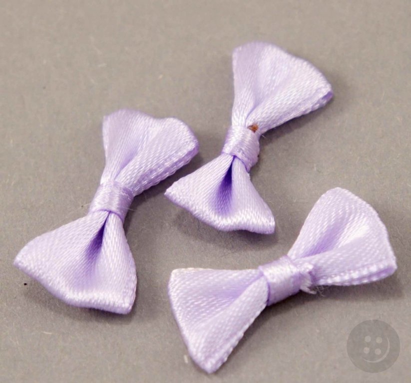 Linen satin bow 1.2 cm x 2.5 cm - lavender