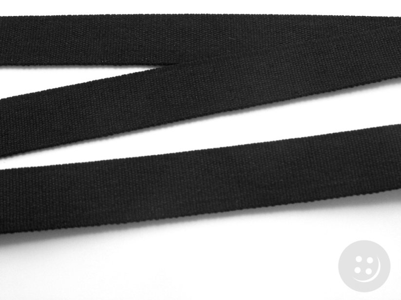 Rypsová stuha tuhá - čierna - šírka 2,7 cm