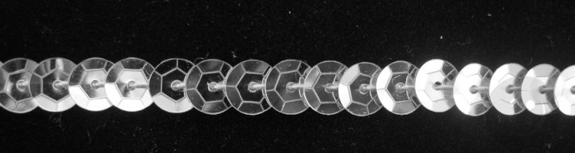 Flitry v metráži - stříbrná - šíře 0,8 cm