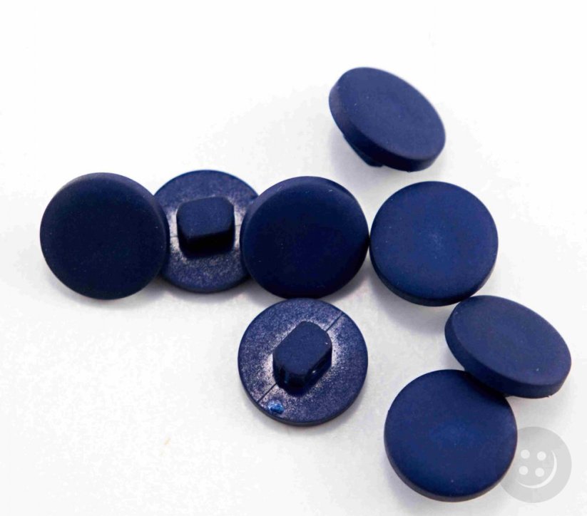 Gombík so spodným prišitím - matná modrá - priemer 1,2 cm