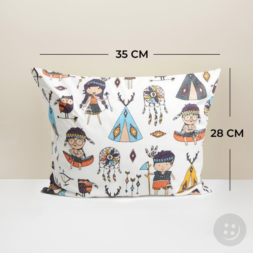 Kissen gefüllt mit BIO-Buchweizenschalen – Indianer und Traumfänger – Größe 35 cm x 28 cm
