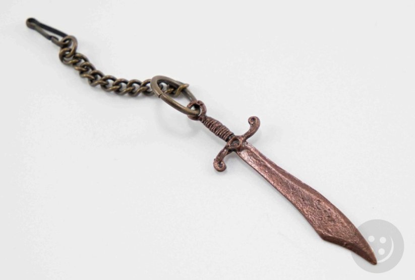 Metal pendant - saber - 9 cm x 4 cm x 0.6 cm