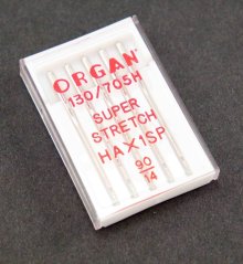 Stretchové jehly ORGAN SUPER STRETCH do šicích strojů - 5 ks - velikost 90/14