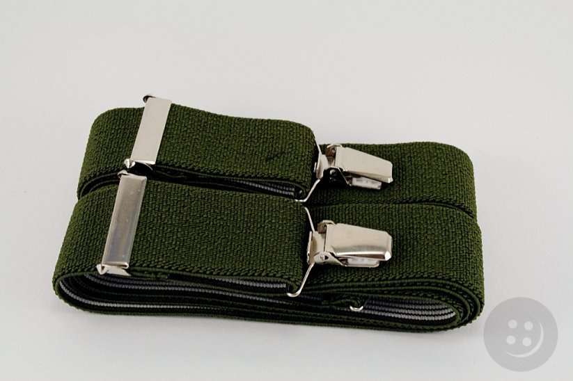 Men's suspenders - army green - width 2,5 cm