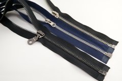 Extra strong metal zipper No. 8 with nickel teeth - motorcycle - multiple lengths