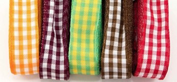 Checkered decorative ribbons by meter - Color - Yellow