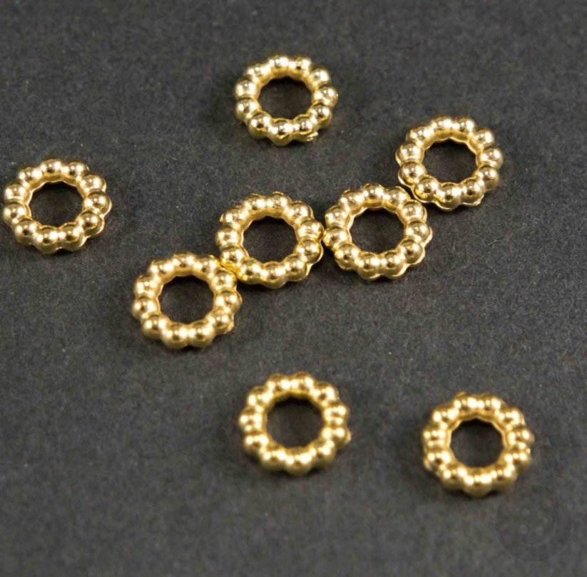 Ozdoby zo zlatých korálikov - 25 ks - priemer 0,7 cm