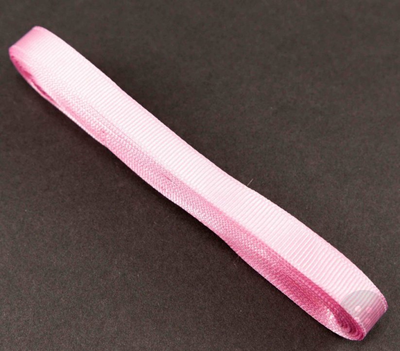 Luxusní saténová rypsová stuha - šíře 1 cm - světle růžová