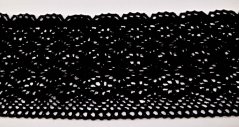 Cotton lace trim - black - width 13 cm