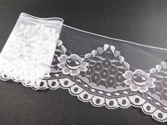 Silonové čipka - biela - šířka 14 cm