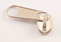 Plastic spiral zipper slider - silver - size 8