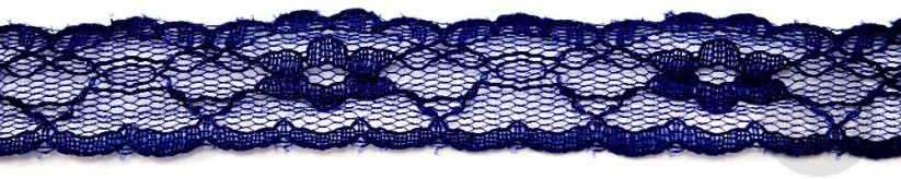 Silonové čipka - tmavo modrá - šířka 2 cm