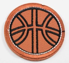 Iron-on patch - basketball - diameter 5.5 cm - cinnamon