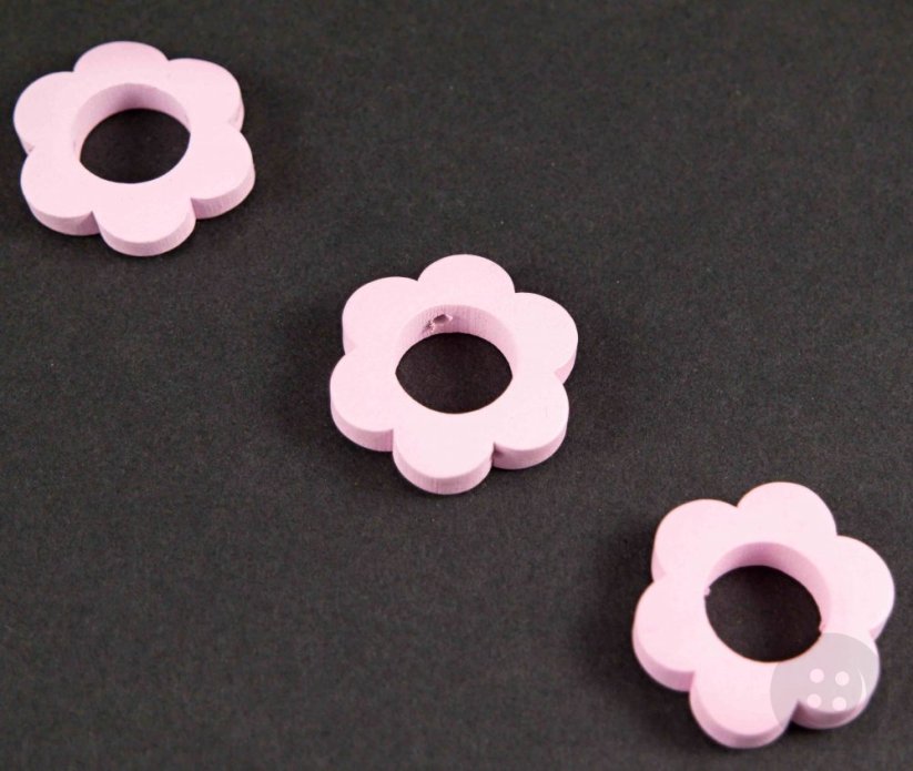 Wooden pacifier bead - flower - light pink - diameter 2.5 cm