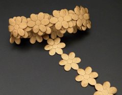 Satinblumen am Meter - dunkelgold - Breite 2 cm