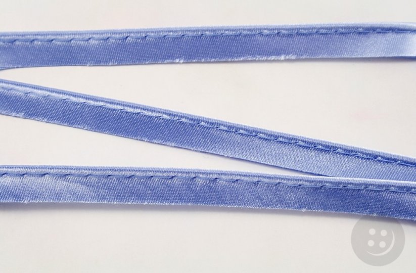 Saténový výpustek -  modrá - šírka 1,4 cm