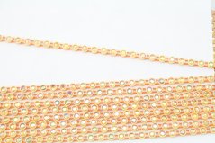 Rhinestone trim - rainbow - width 0,4 cm