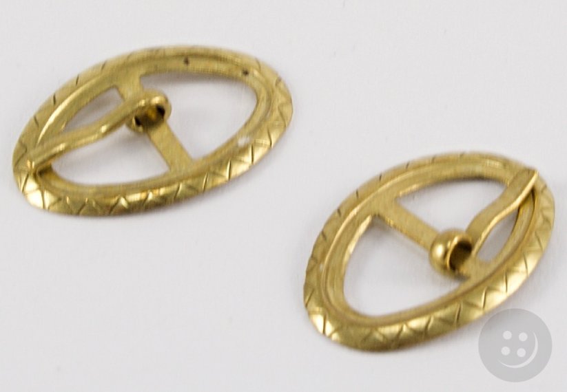 Metal belt buckle - matte gold - pulling hole width  1,5 cm