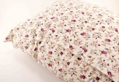 Herbal pillow against snoring - small burgundy flowers on a stem on a cream base - size 35 cm x 28 cm